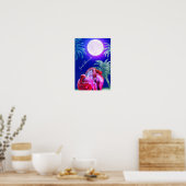 Sweet Dreams Tropical Flamingos und Pink Vollmond Poster (Küche)