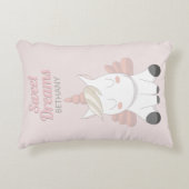 Sweet Dreams Unicorn Girly Pink Personalisiert Dekokissen (Vorderseite)