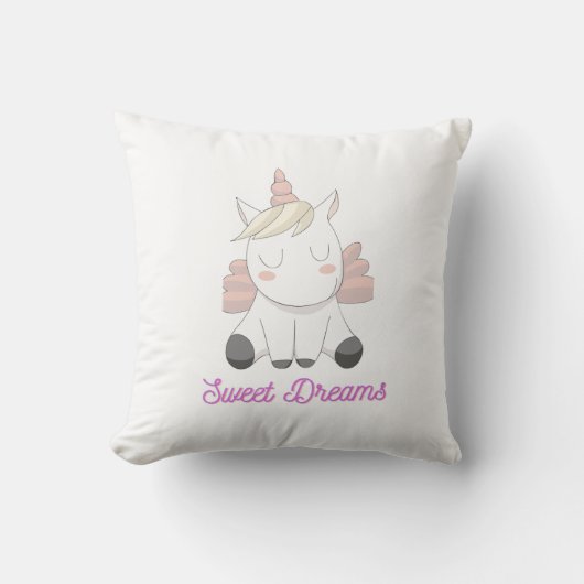 Sweet Dreams Unicorn Kissen (Vorderseite)
