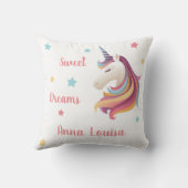 Sweet dreams unicorn personalize (your name) kissen (Rückseite)