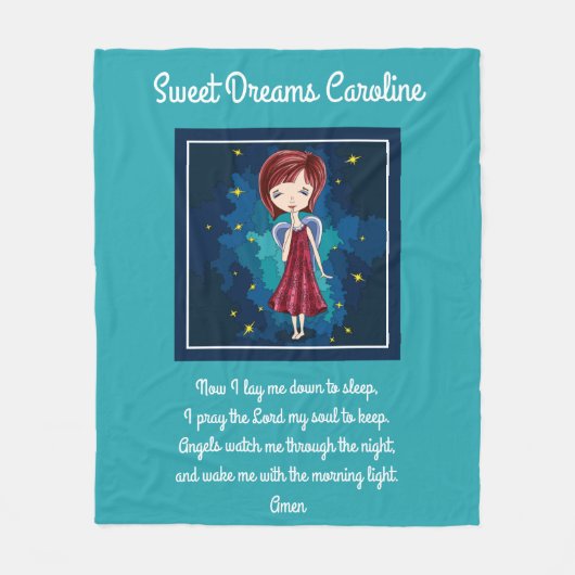 Sweet Dreams w/Prayer, personalisiert Fleecedecke (Vorderseite)