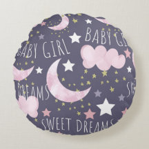 Sweet Dreams Watercolor Baby Girl Kinderzimmer