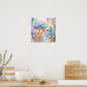 Sweet Dreams Woodland Deer & Rabbits Nursery  Poster (Küche)