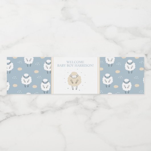 Sweet Dreams zählt Schafspuffdusche Wasserflaschenetikett (Einzelnes Label)