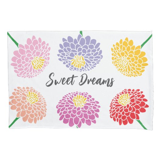 Sweet Dreams Zinnia Blume Blumenkunst Brauch Kissenbezug (Vorderseite)