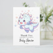 Sweet Dreamy Dinosaur Baby Dusche Dankeskarte (Stehend Vorderseite)