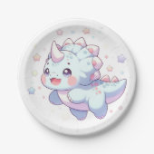 Sweet Dreamy Dinosaur Baby Dusche Pappteller (Vorderseite)