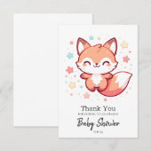 Sweet Dreamy Fox Baby Dusche Dankeskarte (Vorne/Hinten)