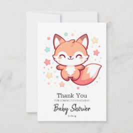 Sweet Dreamy Fox Baby Dusche Dankeskarte