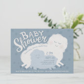 Sweet Dreamy Mom and baby animal Sheep Baby Dusche Einladung (Stehend Vorderseite)