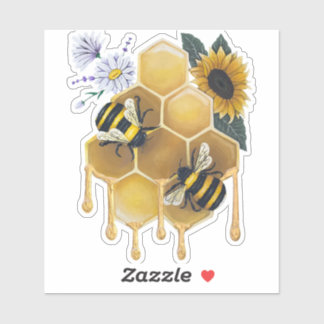 Sweet Dripping Honey Bee Die Cut Stickers Aufkleber