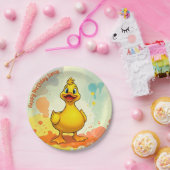 Sweet Duck Birthday Plate - Personalisierter Name Pappteller (Party)