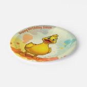 Sweet Duck Birthday Plate - Personalisierter Name Pappteller (Schrägansicht)