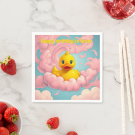 Sweet Duckling auf Pink Clouds Party Napkins Serviette