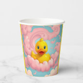Sweet Duckling on Pink Clouds Hot Drinks Cups Pappbecher (Rückseite)