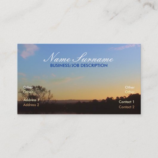 Sweet Dusk Skies Business Card Visitenkarte (Vorderseite)