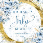 Sweet Dusty Blue Gold Baby Dusche Napkins Serviette