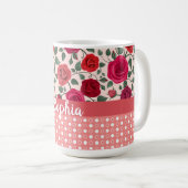 Sweet Dusty Pink Roses Personalisiert Kaffeetasse (VorderseiteRechts)