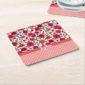 Sweet Dusty Pink Roses Personalisiert Rechteckiger Pappuntersetzer (angewinkelt)