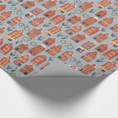 Sweet Dutch Houses Wrapping Paper Geschenkpapier (Ecke)