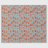 Sweet Dutch Houses Wrapping Paper Geschenkpapier (Flach)