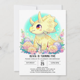 Sweet Editable Dinosaur Digital Geburtstag Einladung