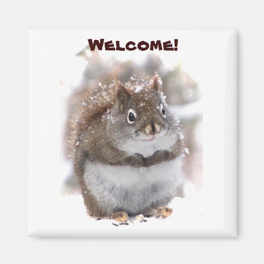 Sweet Eichhörnchen Willkommen Magnet (Vorne)