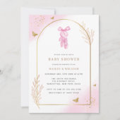 Sweet Elegant Arch Ballerina Baby Shower Einladung (Vorderseite)