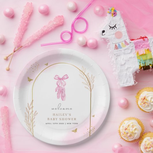 Sweet Elegant Arch Ballerina Begrüßungstücher Pappteller (Party)
