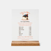 Sweet & Elegant Custom Dessert Menu Acrylschild (Vorderseite)