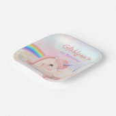 Sweet Elegant Cute Pink Watercolour Unicorn square Pappteller (Gewinkelt)