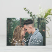 Sweet Elegant Script Foto Save The Date (Stehend Vorderseite)