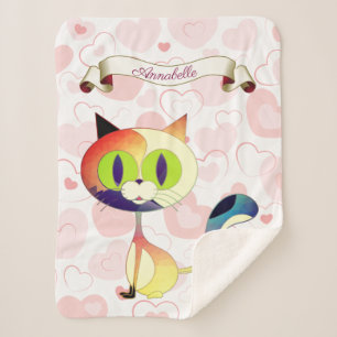 Sweet Eleganter Cartoon Cat Name Personalize Sherpadecke