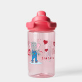 Sweet Elephant and Hearts Kid Water Flasche (Rückseite)