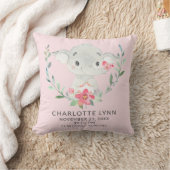 Sweet Elephant Baby Birth Stats Pillow Kissen (Decke)