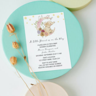 Sweet Elephant Baby Shower Einladung