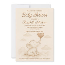 Sweet Elephant Baby Shower Einladung