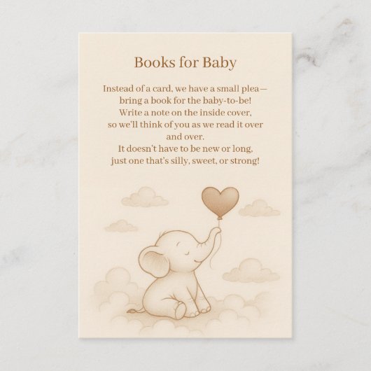 Sweet Elephant Baby Shower Enclosure Card Begleitkarte (Vorderseite)