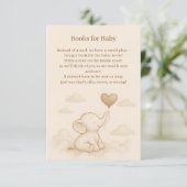 Sweet Elephant Baby Shower Enclosure Card Begleitkarte (Stehend Vorderseite)