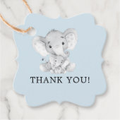 Sweet Elephant Baby Shower Gefallen Tag Geschenkanhänger (Vorderseite)