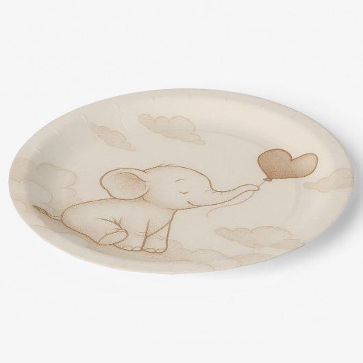 Sweet Elephant Baby Shower Paper Teller (Schrägansicht)