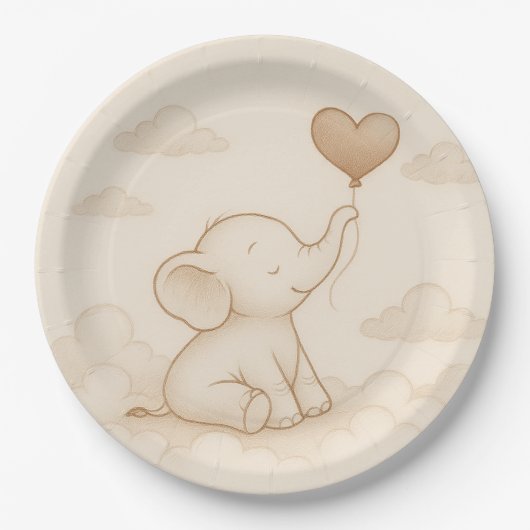 Sweet Elephant Baby Shower Paper Teller (Vorderseite)