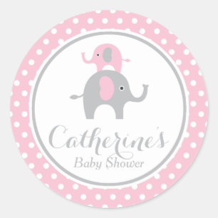 Sweet Elephant Baby Shower Sticker