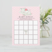 Sweet Elephant BINGO Baby Showspiel Einladung (Stehend Vorderseite)