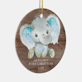 Sweet Elephant Boy Baby's First Christmas Ornament (Rechts)