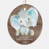 Sweet Elephant Boy Baby's First Christmas Ornament (Links)