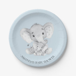 Sweet Elephant Boys Babydusche 7 Zoll Pappteller