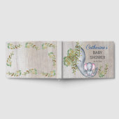 Sweet Elephant Floral Rustic Baby Dusche Gästebuch (Voll)