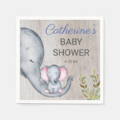 Sweet Elephant Floral Rustic Girl Baby Dusche Serviette (Vorderseite)