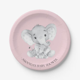 Sweet Elephant Girls Babydusche 7 Zoll Pappteller